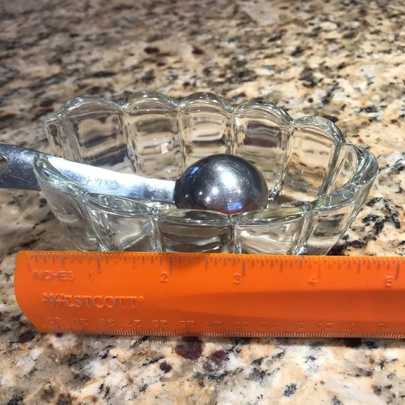 Spoon rest. Vintage glass ware by Princess House. Model 438 Set of two - Picture 3 of 5